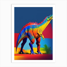 Majungasaurus Primary Colours Dinosaur Art Print