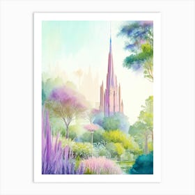 Bok Tower Gardens, 2, Usa Pastel Watercolour Art Print