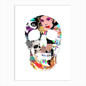 Graffiti Skull White 1 Art Print