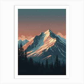 Mountains At Sunset Art Print