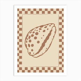 Seashell 06 with Checkered Border Art Print