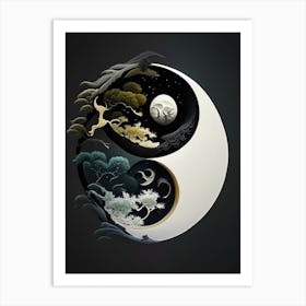 Repeat 1, Yin and Yang Illustration Art Print