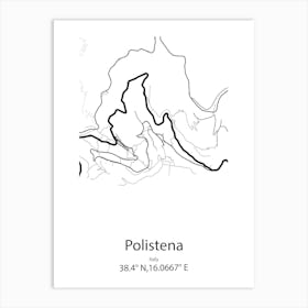 Polistena,Italy Minimalist Map Affiche