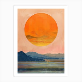 Sunset Over The Ocean 1 Art Print