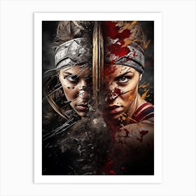 The Dual-Faced Warrior Art Print