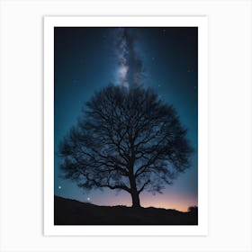 Tree In The Night Sky 5 Art Print