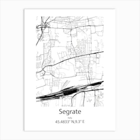 Segrate,Italy Minimalist Map Poster