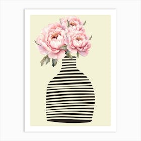 Peonies In A Vase Art Print