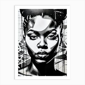 Vintage Graffiti Mural Of Beautiful Black Woman 18 Art Print