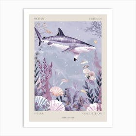 Purple Zebra Shark Illustration 1 Poster Art Print