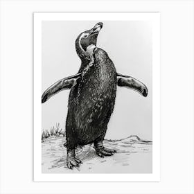 Emperor Penguin Standing On Tiptoes 4 Art Print