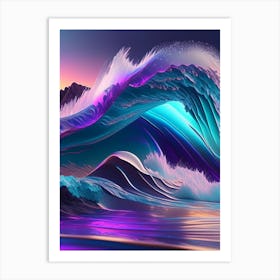 Crashing Waves, Landscapes, Waterscape Holographic 1 Art Print