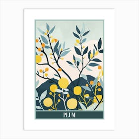 Plum Tree Flat Illustration 4 Poster Art Print