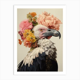 Bird With A Flower Crown Vulture 2 Art Print