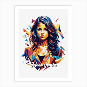 Selena Gomez 01 Portrait Music Icon WPAP Pop Art Style Art Print