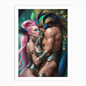 Strong Warrior Couple Art Print
