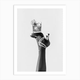 Fashionable Drink - Black And White Art Print