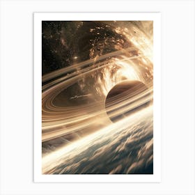 Saturn In Space Art Print