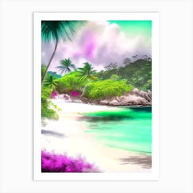 Curieuse Island Seychelles Soft Colours Tropical Destination Art Print