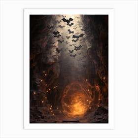 Majestic Bat Cave Silhouette 5 Art Print