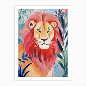 Lion Watercolor Painting Art Print