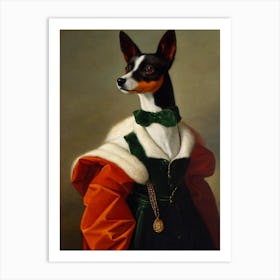 Toy Fox Terrier Renaissance Portrait Oil Painting Art Print