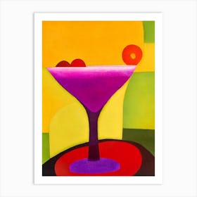 Frozen Strawberry Margarita Paul Klee Inspired Abstract 2 Cocktail Poster Art Print