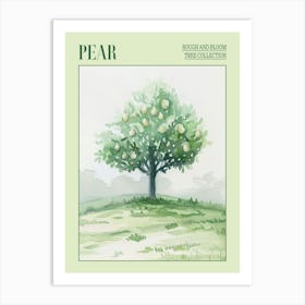 Pear Tree Atmospheric Watercolour Painting 3 Poster Art Print