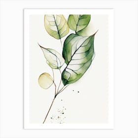 Wild Ginger Leaf Minimalist Watercolour 2 Art Print