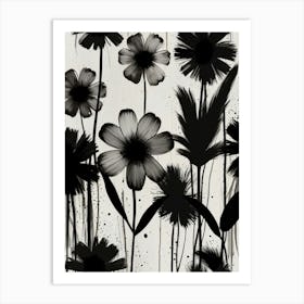 Black And White Flowers 3 Art Print