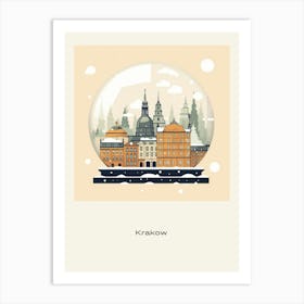 Krakow Poland 2 Snowglobe Poster Art Print