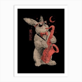 Jazz Bunny - Music Rabbit Saxophone 1 Art Print