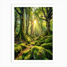 Mystical Forest Clearing Description A Sun Dappl Art Print