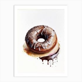 Chocolate Coconut Donut Cute Neon 2 Art Print