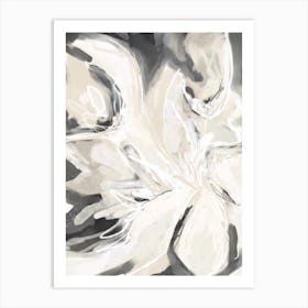 Modern Abstract Black White Art Print