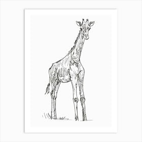 B&W Giraffe Art Print