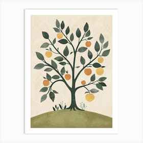 Apple Tree Minimal Japandi Illustration 1 Art Print