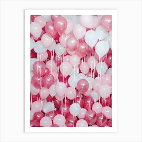 Pink And White Balloons Art Print