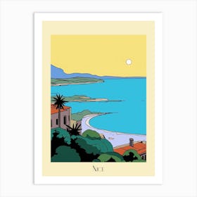 Poster Of Minimal Design Style Of Nice, France 2 Art Print