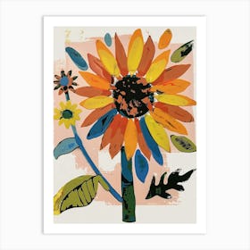 Painted Florals Sunflower 2 Art Print