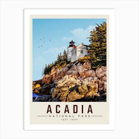 Acadia Minimalist Travel Poster Art Print