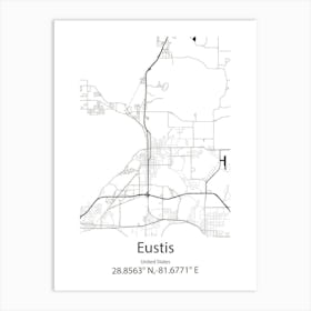 Eustis,United States Minimalist Map 1 Art Print