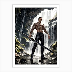 Muscular Barbarian Warrior Art Print #1 Art Print