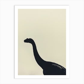 Black Dinosaur Silhouette 1 Art Print