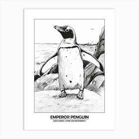 Penguin Exploring Their Environment Poster Art Print