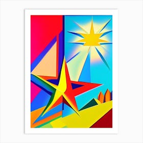 Binary Star Abstract Modern Pop Space Art Print
