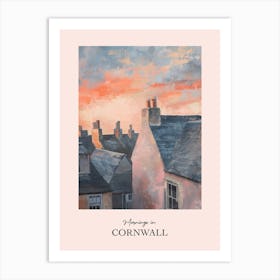 Mornings In Cornwall Rooftops Morning Skyline 2 Art Print