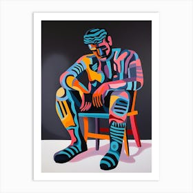 Man Sitting On A Chair 1 Art Print