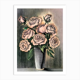 Roses In A Vase 9 Art Print