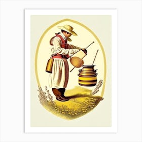 Beekeeper 2 Vintage Art Print